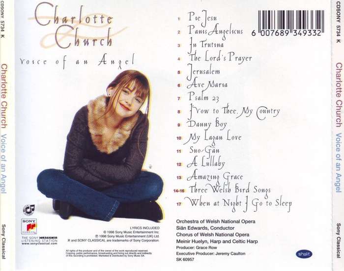 CHARLOTTE CHURCH - Voice of an angel (CD) CDSONY 5734 K (R25 SALE)