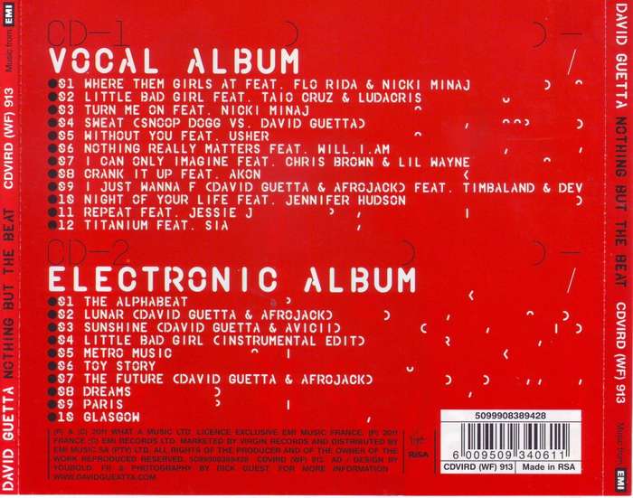 DAVID GUETTA - Nothing but the beat (double CD) CDVIRD (WF) 913