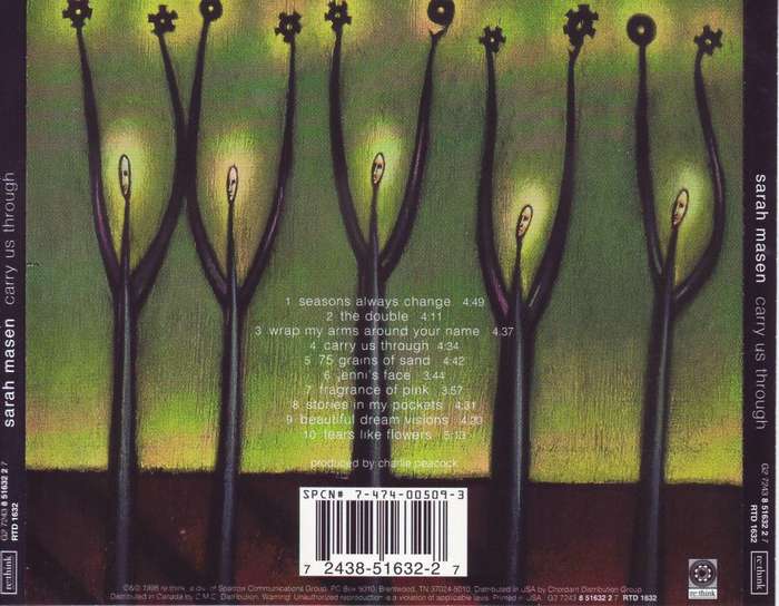 SARAH MASEN - Carry us through (CD) G2 7243 8 51632 2 7 RTD 1632 VG+