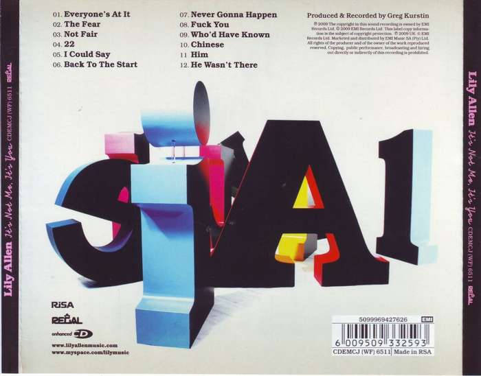 LILY ALLEN - It`s not me, it`s you (CD) CDEMCJ (WF) 6511