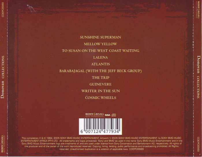 DONOVAN - Collections (CD) CDEPC6989 VG+