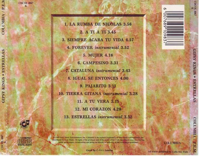 GIPSY KINGS - Estrellas (CD) CDCOL 4067 K NM-