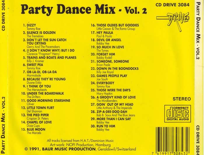 PARTY DANCE MIX - Vol.2 the roaring sixties (CD) CD DRIVE 3084 EX