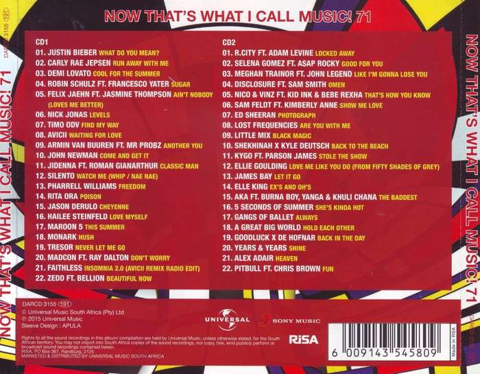 NOW 71 (SA) - Compilation (double CD) DARCD 3155 NM