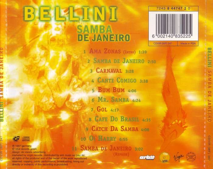 BELLINI - Samba De Janiero (CD) CDVIR (WF) 347  NM-
