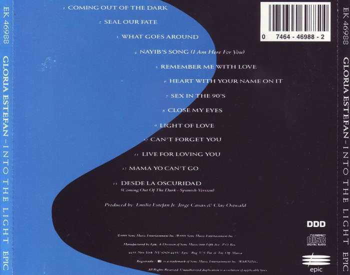 GLORIA ESTEFAN - Into the light (CD) EK 46988 NM