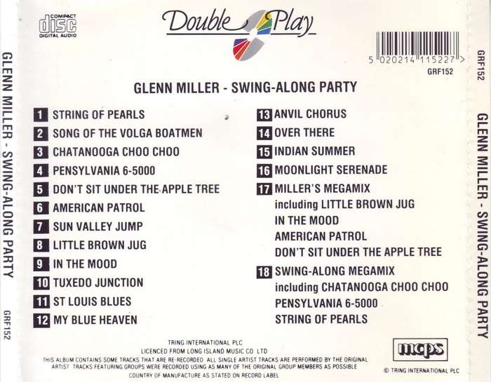 GLENN MILLER - Swing-a-long party (CD) GRF152 VG+ (R25 SALE)