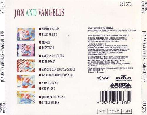 JON AND VANGELIS - Page of life (CD) 261373 EX
