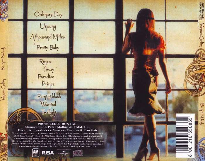 VANESSA CARLTON - Be not nobody (CD) SBCD 45 VG