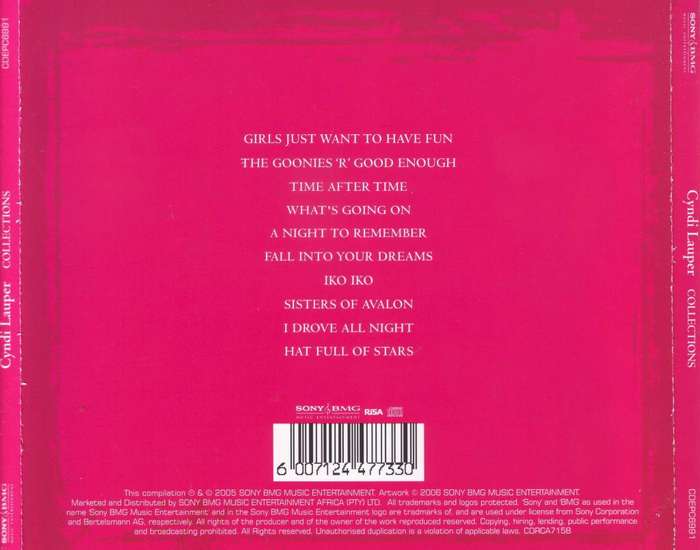 CYNDI LAUPER - Collections (CD)  CDEPC6991  NM-