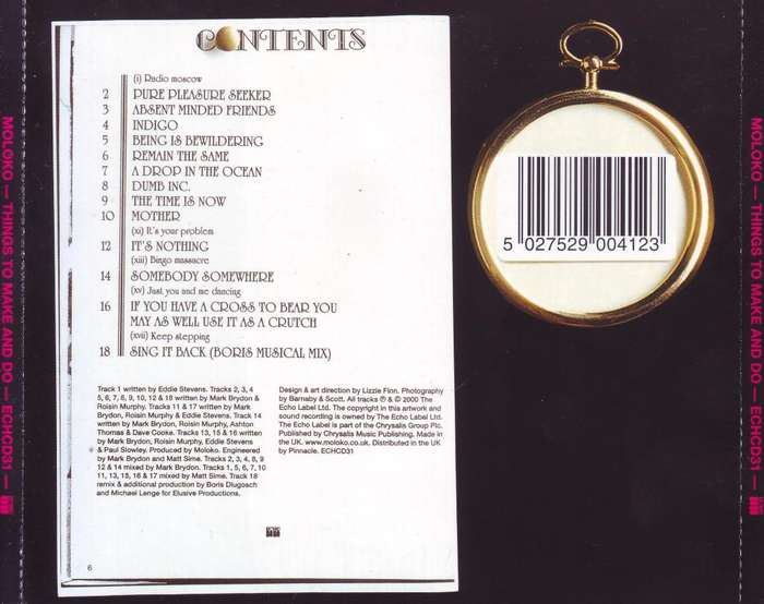 MOLOKO - Things to make and do (CD) ECHCD31 NM-