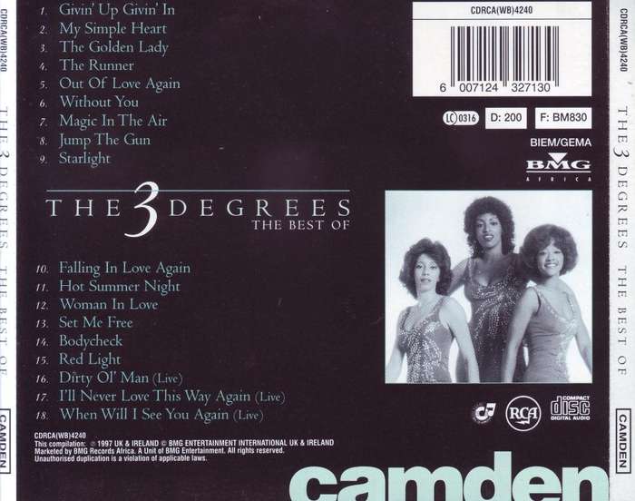 THE 3 DEGREES - The best of (CD)  CDRCA(WB)4240 NM