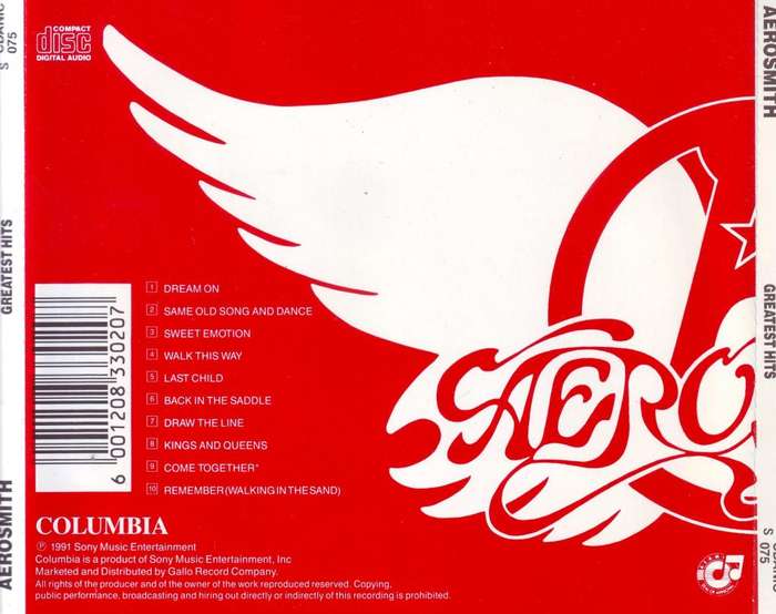 AEROSMITH - Greatest hits CD) CDANIC 075 NM