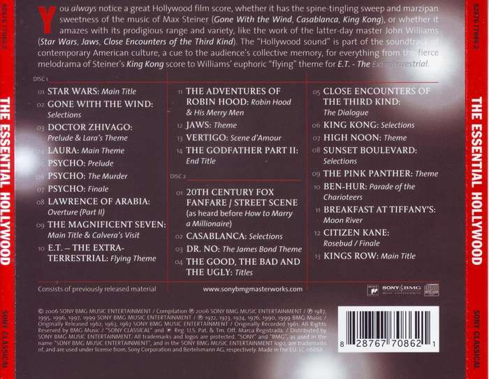 THE ESSENTIAL HOLLYWOOD - Compilation (double CD) 82876 77086 2 NM
