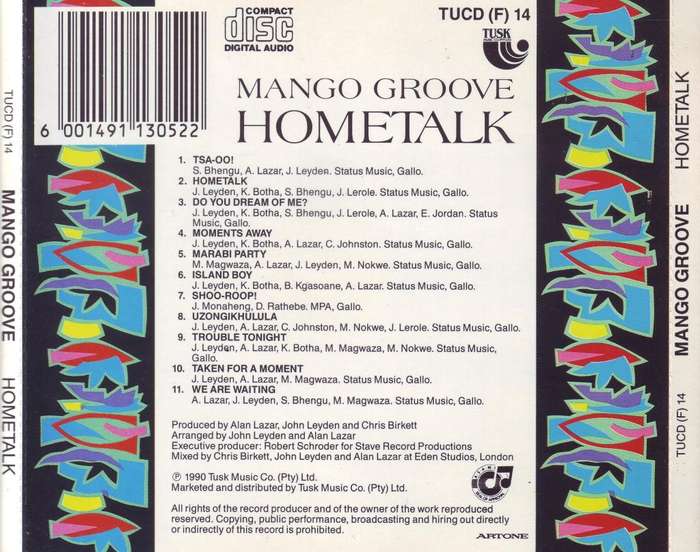 MANGO GROOVE - Hometalk (CD) TUCD (F) 14 VG+
