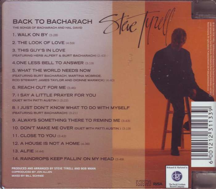 STEVE TYRELL - Back To Bacharach (CD) DGR 1736 NM
