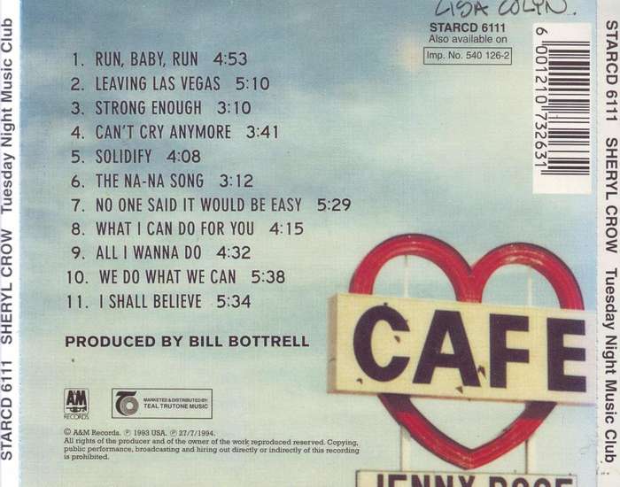 SHERYL CROW - Tuesday night music club (CD) STARCD 6111 VG