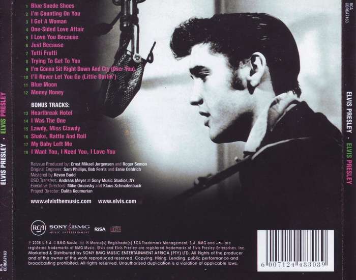 ELVIS PRESLEY - Elvis Presley (CD) CDRCA7163 NM