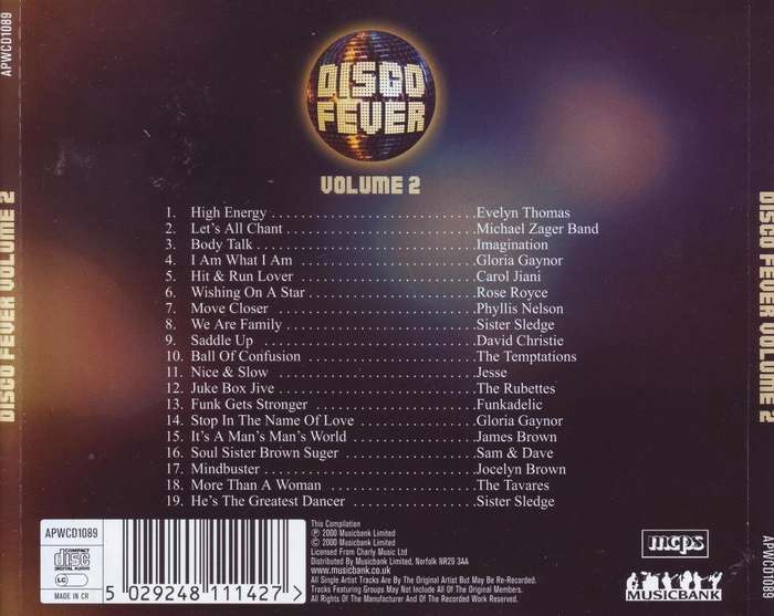 DISCO FEVER VOLUME 2 - Compilation (CD) APWCD1089 VG