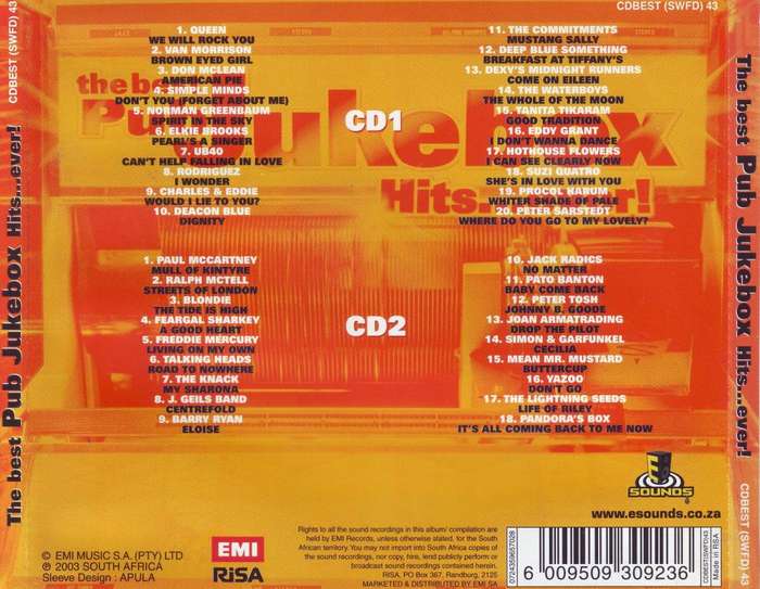 THE BEST PUB JUKEBOX HITS...EVER! - Compilation (double CD) CDBEST (SWFD) 43 VG to VG+