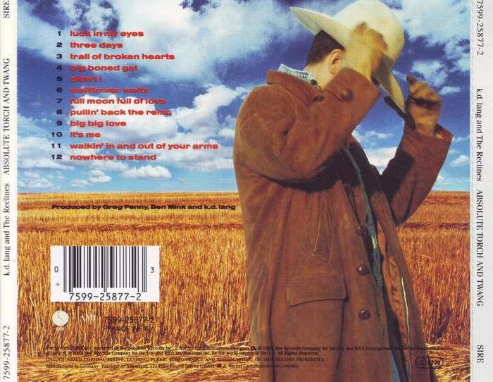 k.d. lang AND THE RECLINES - Absolute torch and twang (CD) 7599-25877-2 EX