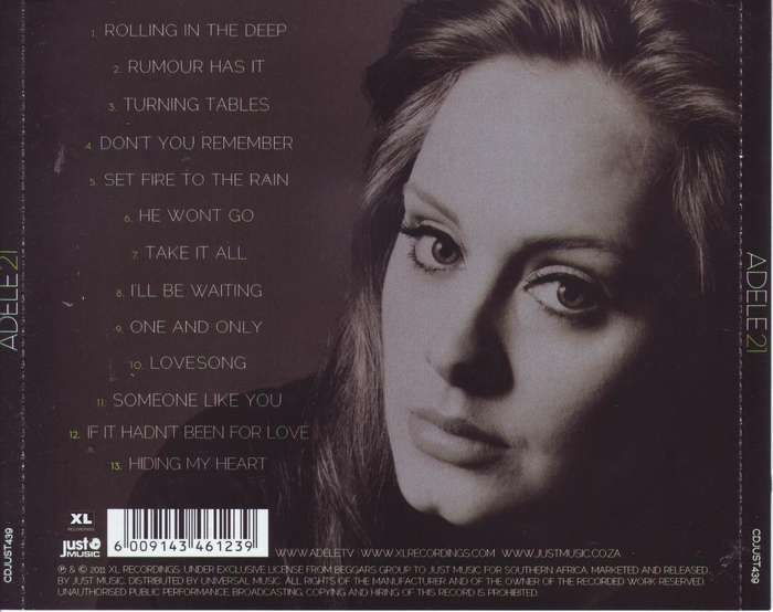 ADELE - 21 (CD) CDJUST439 VG+