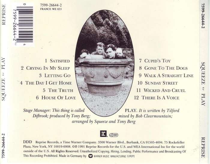 SQUEEZE - Play (CD) 7599-26644-2  NM-