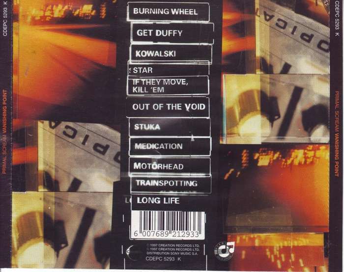 PRIMAL SCREAM - Vanishing point (CD, pages of booklet stuck together) CDEPC 5293 K  VG+