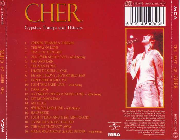 CHER - Gypsies, tramps and thieves (CD) BUDCD 1153 VG to VG+