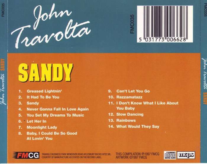JOHN TRAVOLTA - Sandy (CD) FMC035 VG to VG+