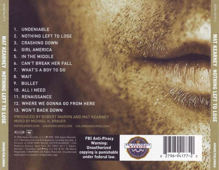 MAT KEARNEY - Nothing left to lose (CD) 82796 94177 2 VG