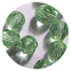 GLASS Faceted 32 cut (4 mm)  Peridot - Pack of 10
