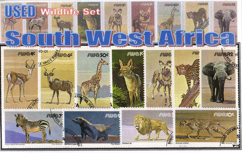 SOUTH WEST AFRICA 1980 WILDLIFE COMPLETE USED CHARITY STAMP PACKET
