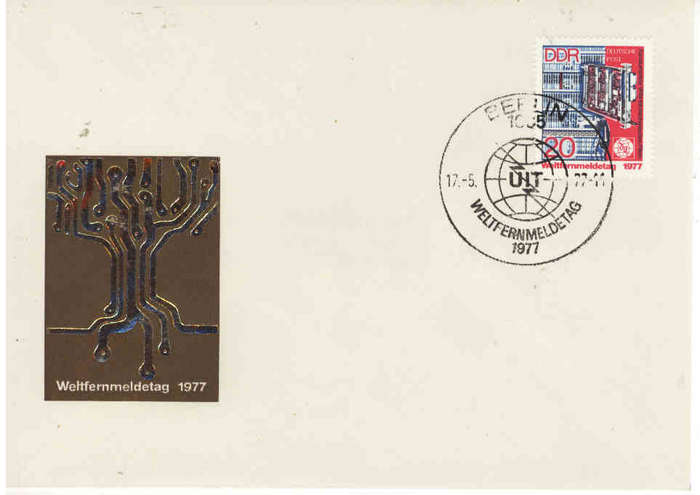 GERMANY 1977 DDR WORLD TELECOMMUNICATIONS DAY FIRST DAY COVER