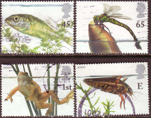 GB 2001 EUROPA POND LIFE SG# 2220-3 COMPLETE POSTALLY USED SET