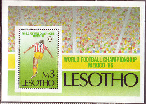 LESOTHO 1986 WORLD FOOTBALL CHAMPIONSHIPS MEXICO SG# MS 333 UNMOUNTED MINT MINIATURE SHEET