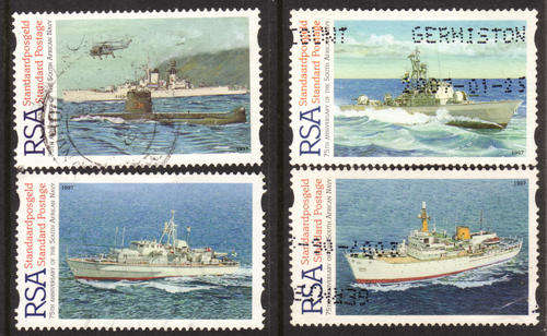 SOUTH AFRICA 1997 75th ANNIVERSARY OF THE S.A. NAVY COMPLETE POSTALLY USED SET