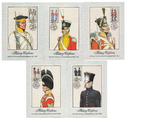 Ciskei 1983 British Military Uniforms Complete Set Of 5 Maxicards PC0045