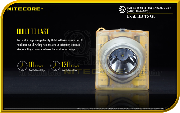 NITECORE EH1 Intrinsically Safe Explosion-Proof HeadLamp (260 Lumens)