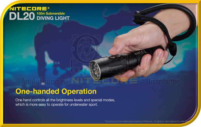 NITECORE DL20 100m Submersible Waterproof Diving Light Designed For Underwater Sports (1,000 Lumens)