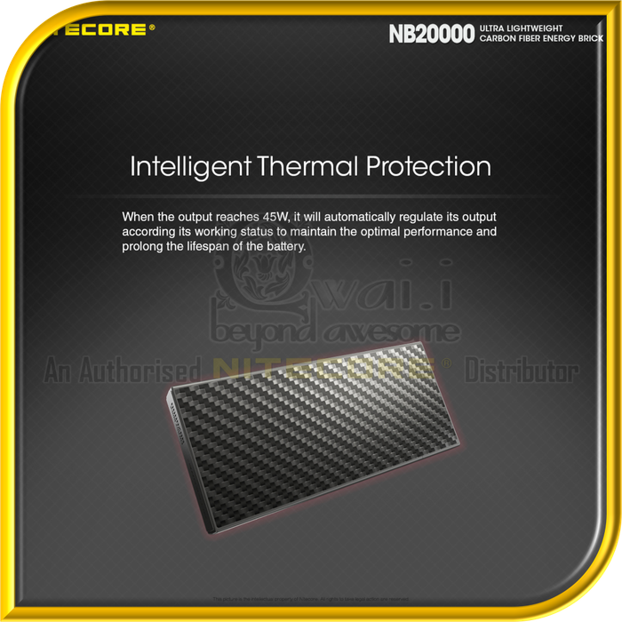 NITECORE NB20000 Ultra Lightweight Carbon Fiber PowerBank (20,000mAh)