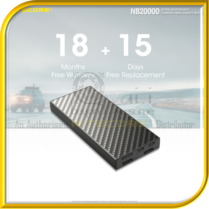 NITECORE NB20000 Ultra Lightweight Carbon Fiber PowerBank (20,000mAh)