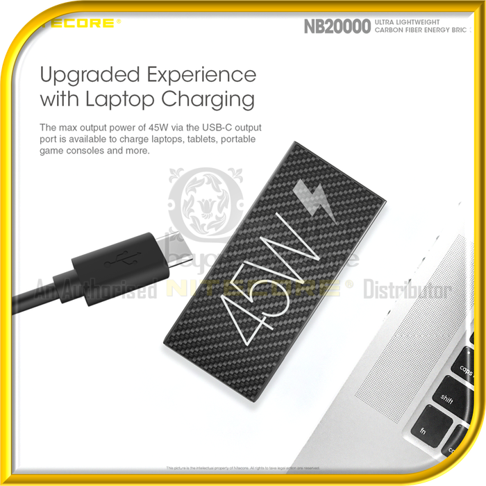 NITECORE NB20000 Ultra Lightweight Carbon Fiber PowerBank (20,000mAh)