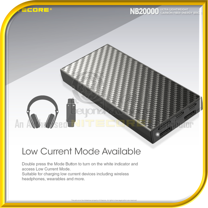 NITECORE NB20000 Ultra Lightweight Carbon Fiber PowerBank (20,000mAh)