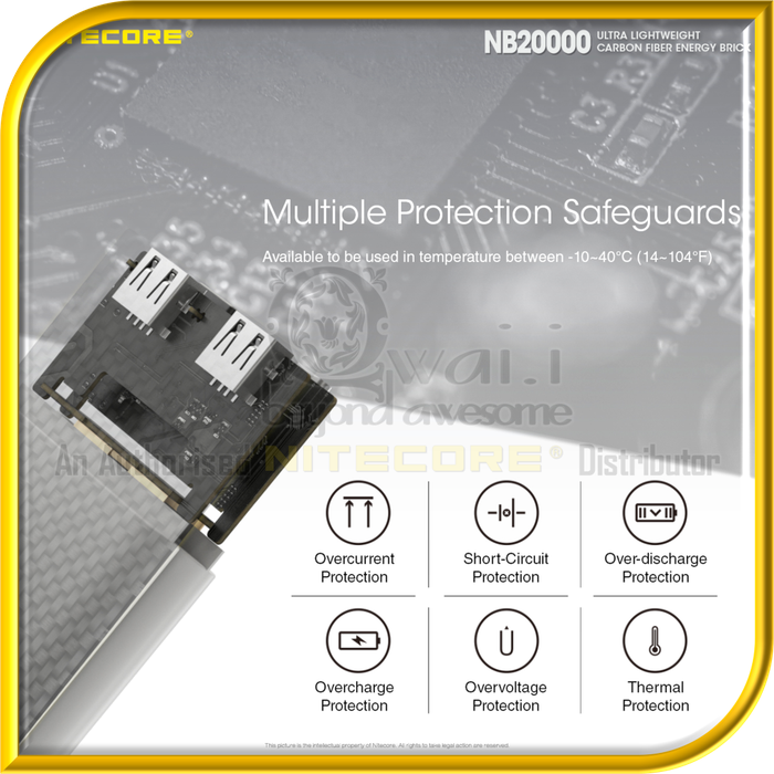 NITECORE NB20000 Ultra Lightweight Carbon Fiber PowerBank (20,000mAh)