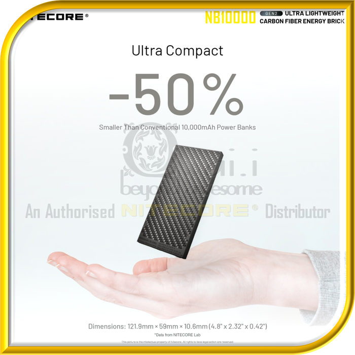 NITECORE NB10000 GEN2 Ultra Lightweight Carbon Fiber PowerBank (10,000mAh)