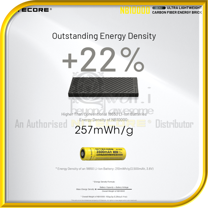 NITECORE NB10000 GEN2 Ultra Lightweight Carbon Fiber PowerBank (10,000mAh)