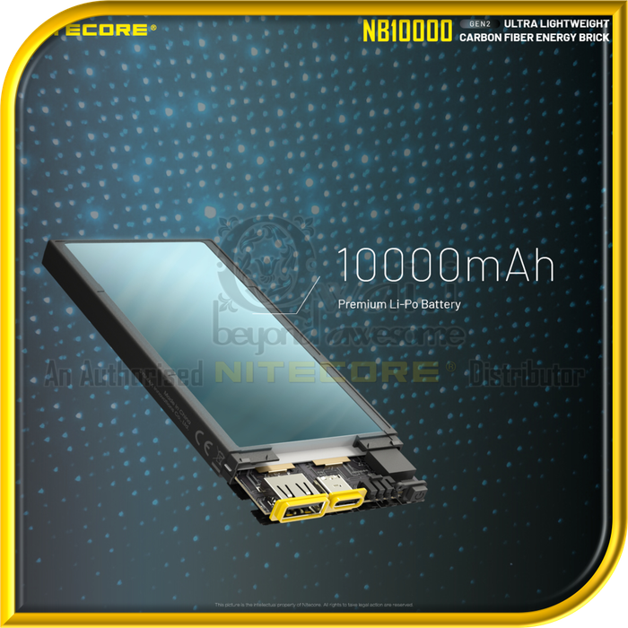 NITECORE NB10000 GEN2 Ultra Lightweight Carbon Fiber PowerBank (10,000mAh)