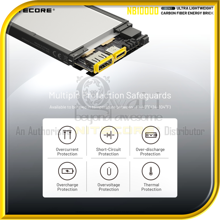 NITECORE NB10000 GEN2 Ultra Lightweight Carbon Fiber PowerBank (10,000mAh)