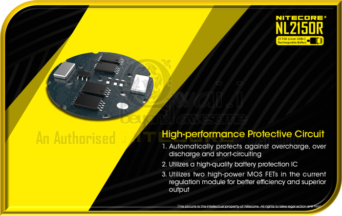NITECORE NL2150R USB-C Rechargeable 21700 Li-ion Battery (5,000mAh)